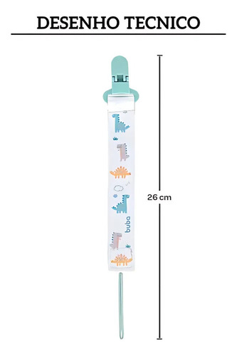 Prendedor De Chupeta Buba Zoo 26cm Comp/clipe Com Trava