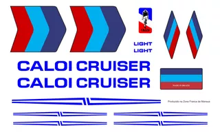 Adesivos Antiga Caloi Cruiser Light 1987 Mod 2 Azul