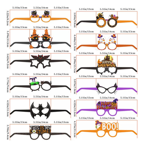 12 Gafas Fiesta Halloween