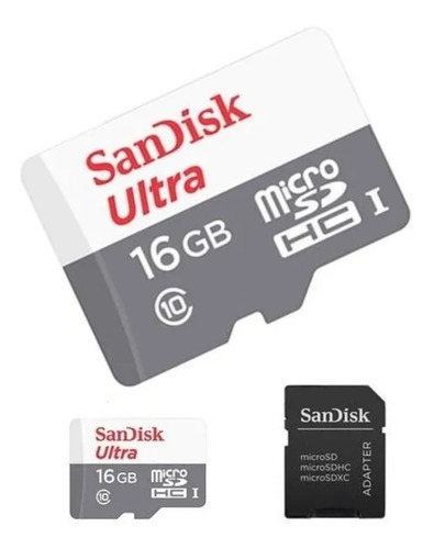 Imagem 2 de 3 de Cartão Memória Sandisk Ultra 16gb 80mb/s Classe 10 Microsd