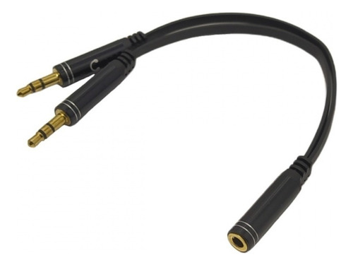 Kit 5 Cabos Adaptador Audio P2 Duplo Femea P/ 2 Fones 