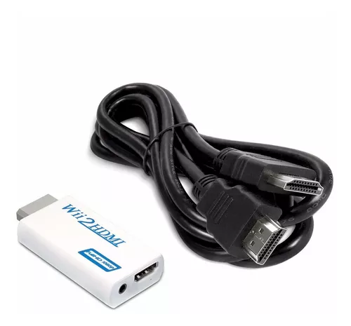  Adaptador Wii a HDMI, convertidor Wii a HDMI 720P 1080P Adaptador  HDMI Wii2 Salida de video y audio con conector de 0.138 in de audio  compatible con todos los modos de