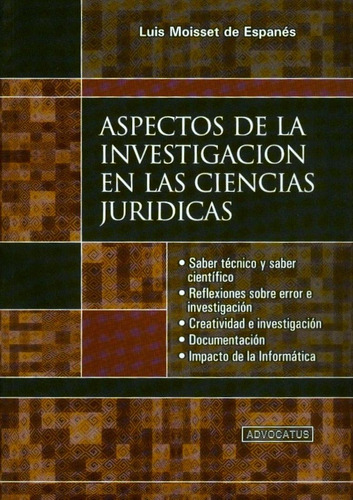 Aspectos Investigación En C. Jurídicas Moisses Advocatus