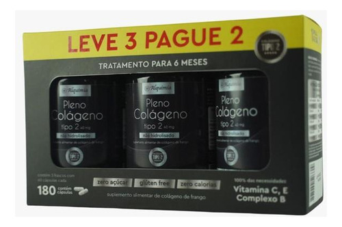 Kit Colágeno Tipo Ii C/ 180 Caps -tratamento Para 6 Meses Sabor Sem Sabor