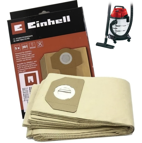 Imagen 3 de 10 de Bolsa Aspiradora Repuesto 20litros Karcher Einhell Lusqtoff