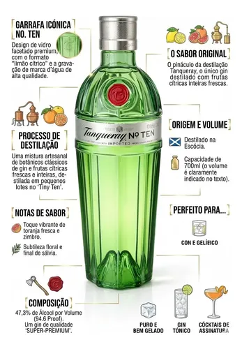 Gin Tanqueray No Ten 750ml Importado Premium Original | MercadoLivre