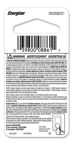 Pila Boton Energizer 2016 Litio Blister 6 Unidades
