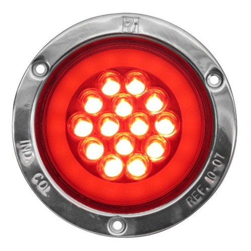 Plafon Atm 32 Leds Rojo Halo Redondo 4  Bisel Acero Cromado