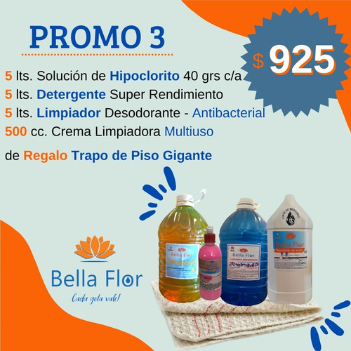 Imagen 2 de 3 de Limpiador Detergente Hipoclorito Crema Multiuso Paño De Pis