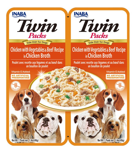 Dog Twin Packs De Pollo Con Vegetales Y Carne Caldo De Pollo