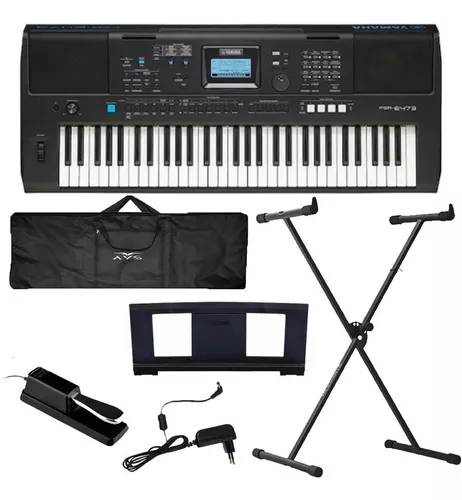 Teclado yamaha PSR-E473 Arranjador + fonte e estante partitura - Home