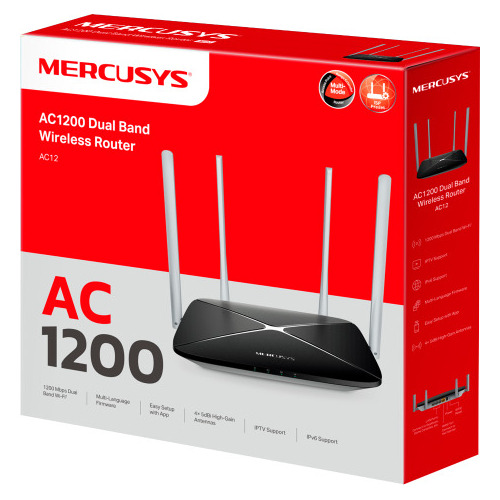 Router Ac-1200 Dual Band Wireless Mercusys Ac12 2.4 Y 5 Ghz