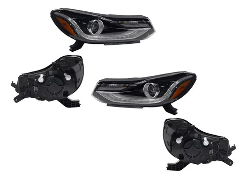 2 Faros Negro C/ Lupa C/ Led Dfzn Trax Premier 2019 2020