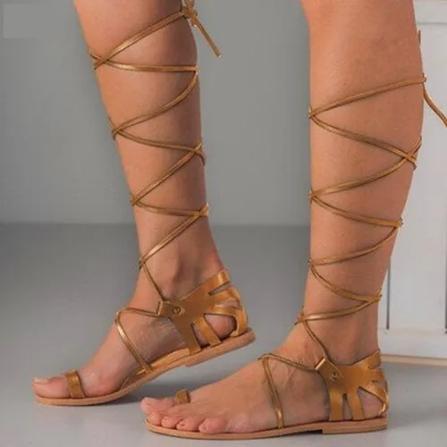 Sandalias Romanas Casuales De Tiras Cruzadas Para Mujer Cuotas