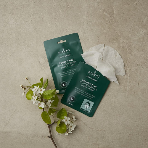 Sukin Super Greens Detoxifying Sheet Mask Sachet (pack Of 8)