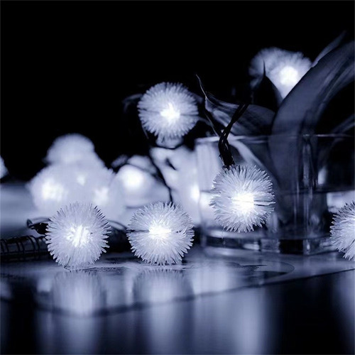 2024 J 10m 80 Luces Navidad A296 Decoración Nieve Pompón