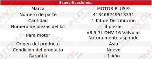1-kit De Distribución Aspen V8 5.7l 16v Ohv Chrysler 06-09