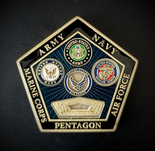 Antigua Placa Del Departamento De Defensa Del Pentagono Usa!
