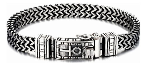 Brazalete Abierto Y Trenzado De Plata 925 Para Hombre