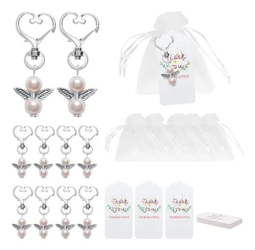 Llavero Con Colgante De Perlas De Ángel, Colgante Con Forma