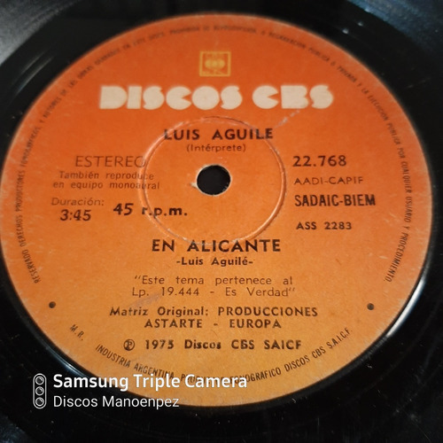 Simple Luis Aguile Discos Cbs 22768 C15