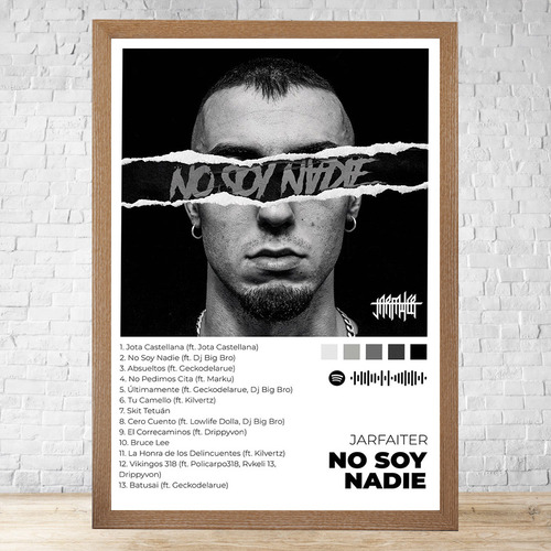 Cuadro No Soy Nadie 30x40 Con Vidrio Y Marco Madera C993 Marrón Claro Clasico