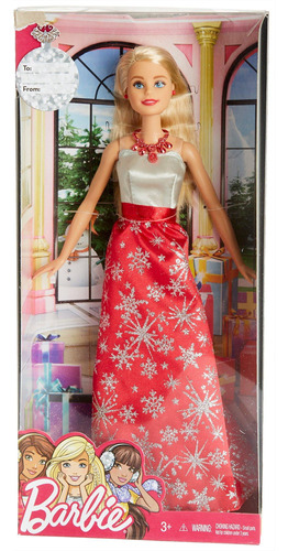 Muñeca Barbie De Vacaciones, Rubia Con Vestido Navideño
