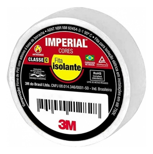 3M fita isolante 18mmx10m imperial branca