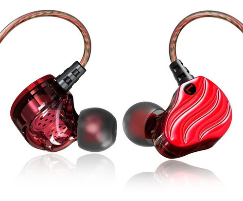 Auriculares Qkz-kd4 Doble Bobina Hifi Stereo In-ear Color Rojo