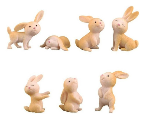 Para Mini Conejo Decoracion Pascua Adornos Figuras Resina