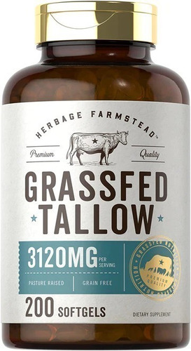 Carlyle | Grass Fed Beef Tallow | 3120mg | 200 Softgels