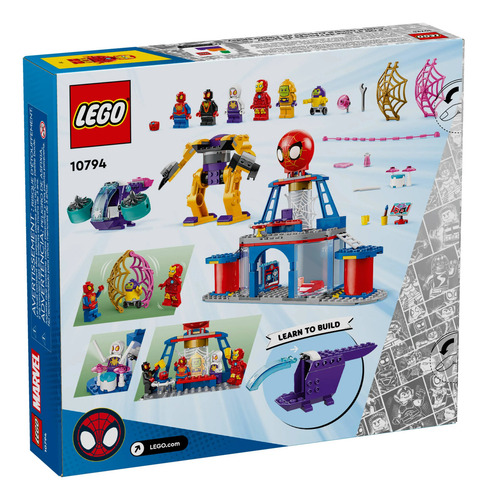 Lego Super Heroes 10794 Qg Web Throwers Spider Team, número de piezas 193