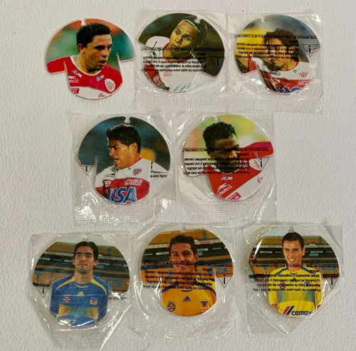 32 Tazos Playeras Barcel Futbol Santos Tiburones Necaxa L119 (Usado)