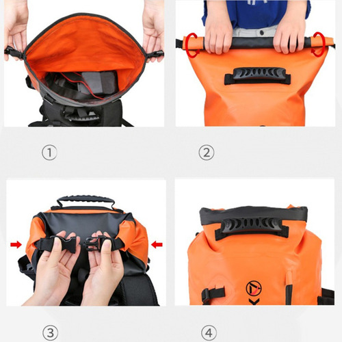 Bolsa Seca Impermeable Para Kayak Rafting Flotante Amarillo