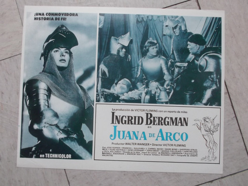 Vintage Poster Lobby Card Ingrid Bergman En Juana De Arco!