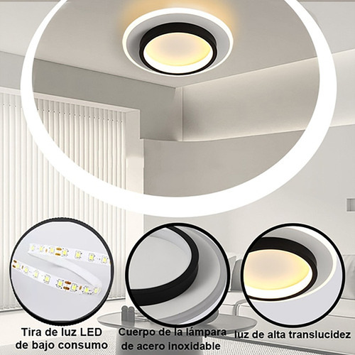 Lámpara De Techo Led Moderna De Tres Colores Cambiantes