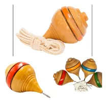 Comprar Set De 6 Trompos De Madera Clasicos Grande