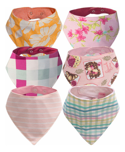 Babero Bandana Algodón E Impermeable X 6 Unidades Color Nena Talle L (mayor A 1 Año)