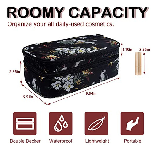 Estuche De Maquillaje Para Viaje Con Doble Cremallera Imperm