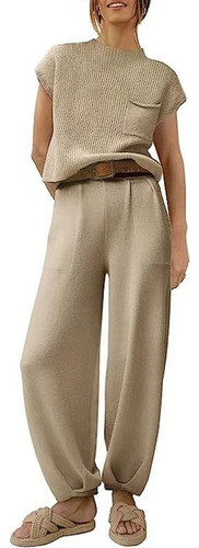 Conjunto De Dos Piezas De Top Y Pantalón De Moda Casual