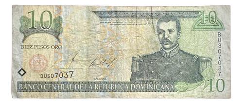 Billete 10 Pesos Republica Dominicana 2001 Pick 168 Oferta