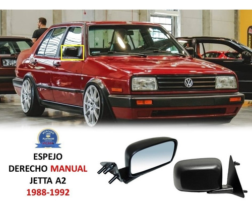 Espejo  Manual Jetta A2  1988-1992 Derecho