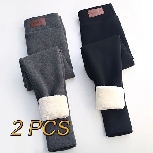 Kit De Pantalones Térmicos De Felpa Gruesa P/invierno, 2 Pzs