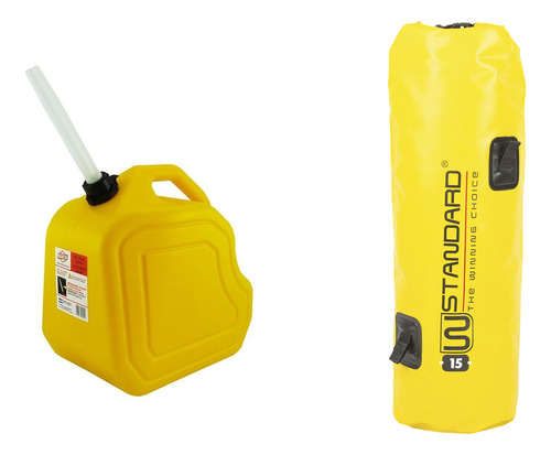 Kit Bolso Amarillo / Negro 15l + Bidon Amarillo 25l