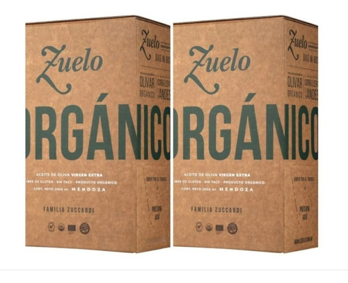 Packx2 Aceite De Oliva Organico Zuelo  Bag In Box 2lt C/u