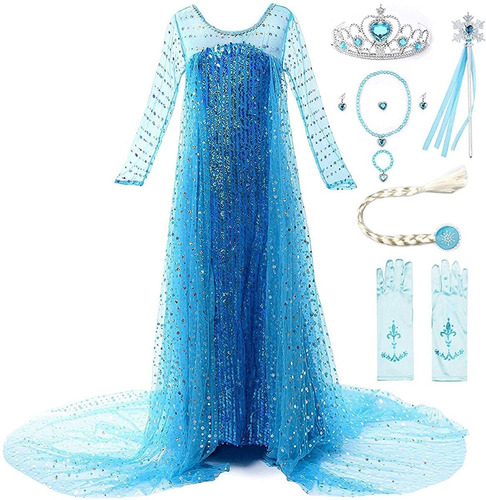 Disfraz Elsa Frozen Completo Con Accesorios Importado