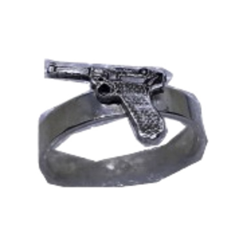 Anillo Pistola Luger, Usada 1er, Guerra Mundial Plata .950 