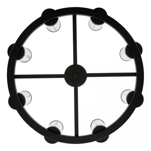 Lampara De Techo Moderna Niquel Cepillado 8 Luces 20'' Estructura Negro