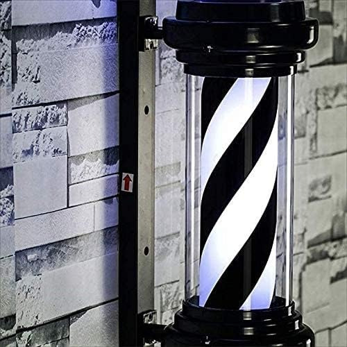 Poste De Barberia Clasicos Negro Con Blanco Grande Gordo