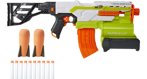 El Lanzador Motorizado Nerf Modulus Demoler 2 En 1 Dispara D